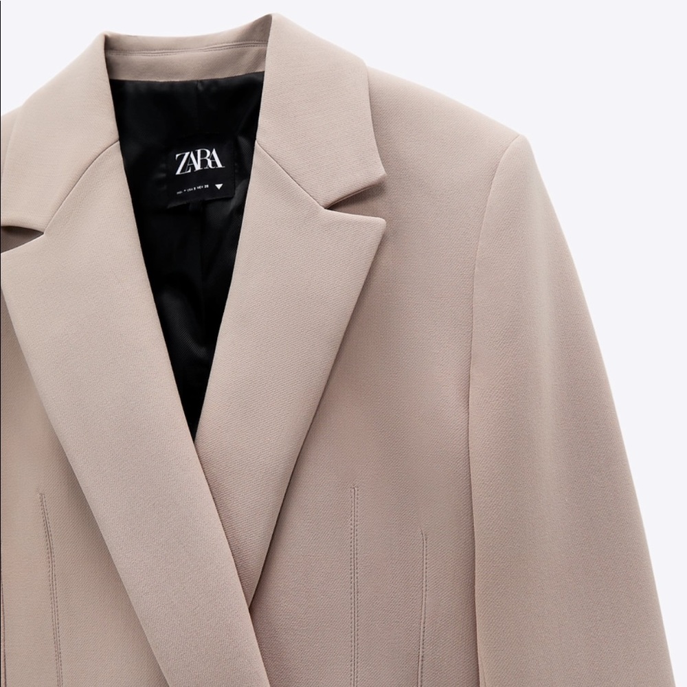 Zara Beige Crop Blazer - Picture 5 of 8
